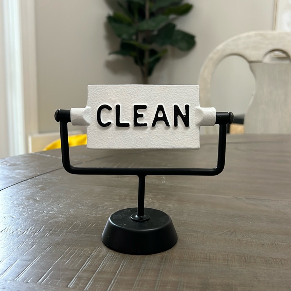 Hearth & Hand clean and dirty dishes sign
